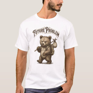 Zukünftiges Problem Lustiger Vintage-Bär auf der F T-Shirt