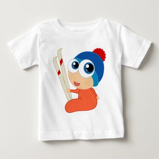 Zukünftiges Skier-Baby-T-Shirt Baby T-shirt (Vorderseite)