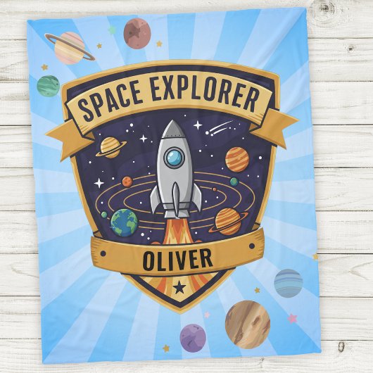 Zukunfts-Weltraumforscher-Abzeichen Fleecedecke