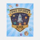 Zukunfts-Weltraumforscher-Abzeichen Fleecedecke (Vorderseite)