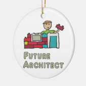 Zukunftsarchitektin Keramik Ornament (Links)
