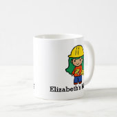 Zukunftsarchitektur/Ingenieur-Mädchen in Hard Hat Kaffeetasse (VorderseiteRechts)