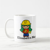 Zukunftsarchitektur/Ingenieur-Mädchen in Hard Hat Kaffeetasse (Links)