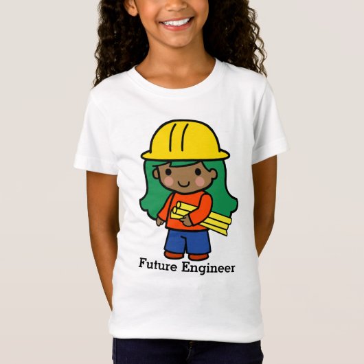 Zukunftsarchitektur/Ingenieur-Mädchen in Hard Hat T-Shirt (Vorderseite)