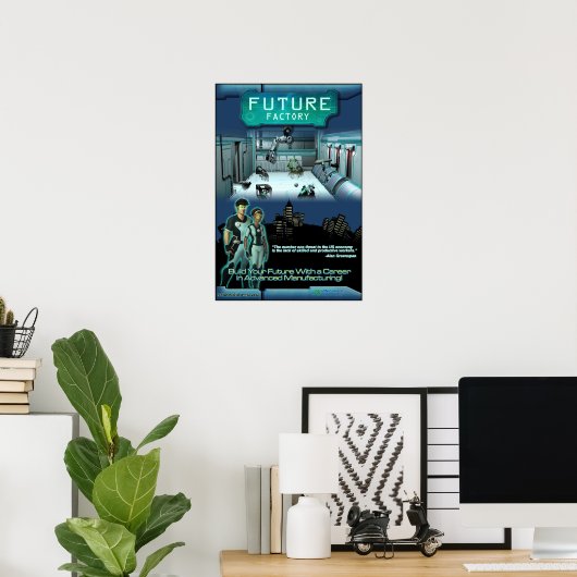 Zukunftsfähiges Factory Game Poster (Heimbüro)