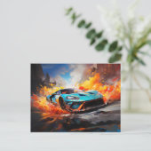 Zukunftsgeschwindigkeit Postkarte (Stehend Vorderseite)