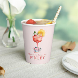 Zukunftsjubeln Frau Light Pink Pappbecher