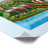 Zukunftslandschaft mit Ufos Poster (Ecke)