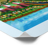 Zukunftslandschaft mit Ufos Poster (Ecke)