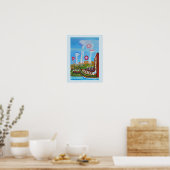 Zukunftslandschaft mit Ufos Poster (Küche)