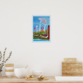 Zukunftslandschaft mit Ufos Poster (Küche)