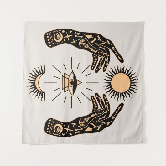 Zukunftsperspektive / Glücksspiel Teller Palm Read Wandteppich (Vorderseite (Horizontal))