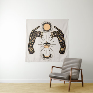 Zukunftsperspektive / Glücksspiel Teller Palm Read Wandteppich