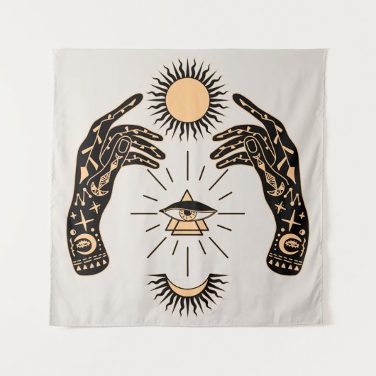 Zukunftsperspektive / Glücksspiel Teller Palm Read Wandteppich (Vorderseite)