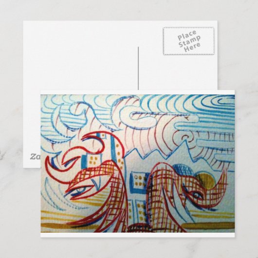 Zukunftsprimitiv Postkarte (Vorne/Hinten)