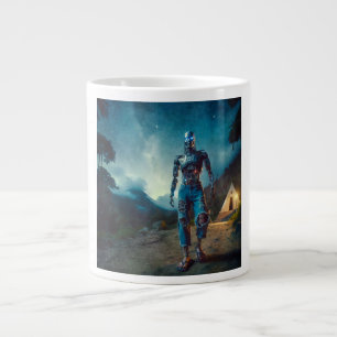 Zukunftsroboter in antiker Landschaft Jumbo-Tasse