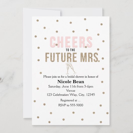 Zukunftssache Frau Modern Brautparty Einladung (Vorderseite)