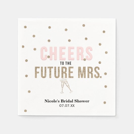 Zukunftssache Frau Modern Brautparty Serviette (Vorderseite)