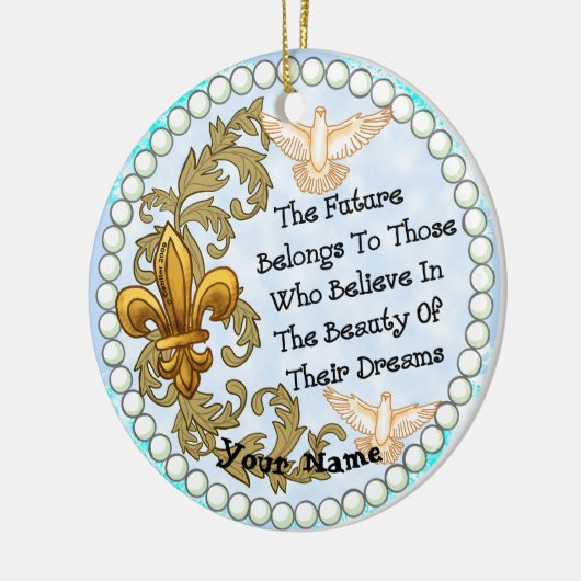 Zukunftstraum Keramik Ornament (Links)