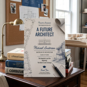 Zukunftsweisende Architekten-Blueprint-Abschlussan Ankündigung