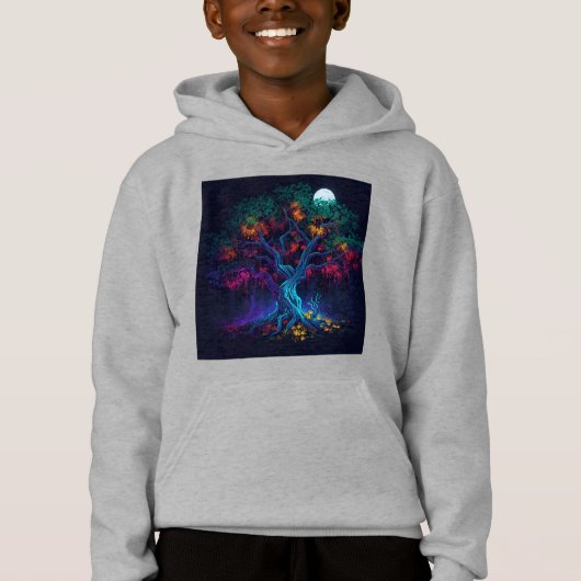 Zukunftsweisender digitaler Glühbaum Hoodie (Vorderseite)