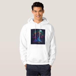 Zukunftsweisender digitaler Glühbaum Hoodie