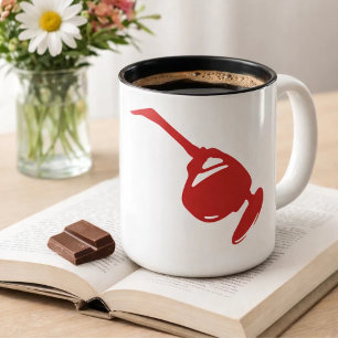 Zukunftsweisendes rotes Tech-Design. Für Coder und Zweifarbige Tasse