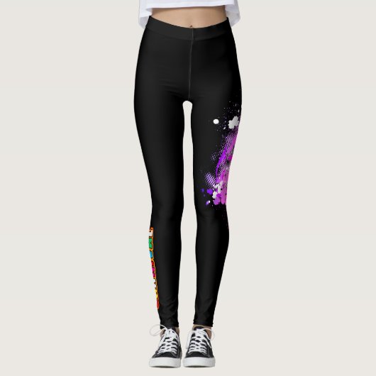 Zulässiger Text über Hinter dem Karneval Leggings (Vorderseite)