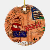 Zulassung - Briefmarke für den Reisepass Keramik Ornament (Hinten)