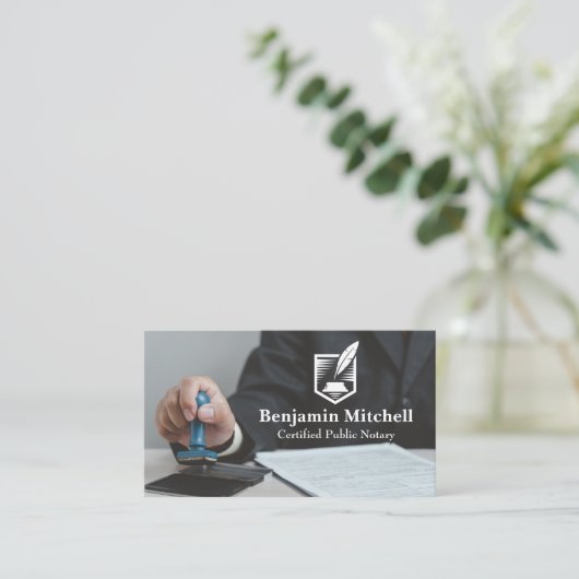 Zulassung von Unternehmenspapieren durch den Mensc Visitenkarte (Stehend Vorderseite)