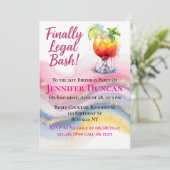Zuletzt Recht 21. Birthday Bash für ein Mädchen Einladung (Stehend Vorderseite)