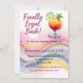 Zuletzt Recht 21. Birthday Bash für ein Mädchen Einladung (Vorderseite)