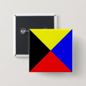 Zulu ICS Seefunkflagge Button (Vorne & Hinten)