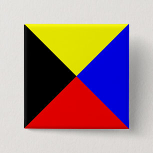 Zulu ICS Seefunkflagge Button