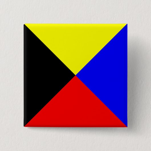 Zulu ICS Seefunkflagge Button (Vorderseite)