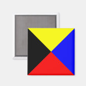 Zulu ICS Seefunkflagge Quadrat Magnet (Vorderseite/Rückseite)