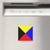 Zulu ICS Seefunkflagge Quadrat Magnet (In Situ (Geschirrspüler))