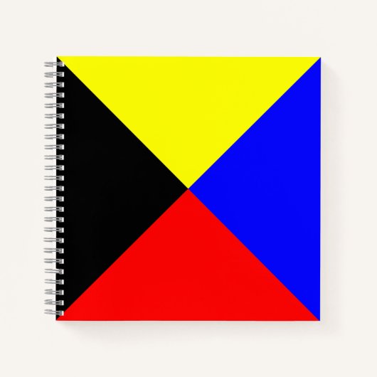 Zulu ICS Seefunkflagge Spiralblock Notizblock (Vorderseite)