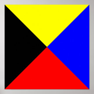 Zulu ICS Seeschiffssignalflagge Poster