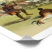 Zulu Jagdtanz in der Nähe der Engooi-Berge, Plat Poster (Ecke)