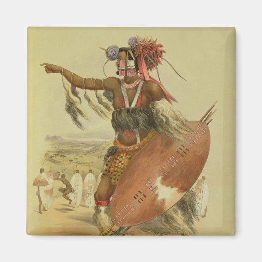 Zulu-Krieger, Utimuni, Neffe von Chaka, dem versto Magnet (Vorne)