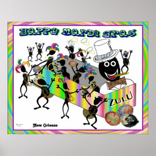 Zulu-Parade auf Mardi Gras Poster