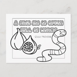 Zulu Proverb Coloring Postcard Postkarte