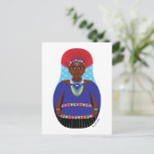Zulu, Südafrikanische Matryoshka Postcard Postkarte (Stehend Vorderseite)