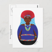 Zulu, Südafrikanische Matryoshka Postcard Postkarte (Vorne/Hinten)