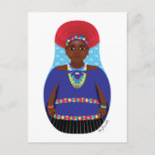 Zulu, Südafrikanische Matryoshka Postcard Postkarte (Vorderseite)