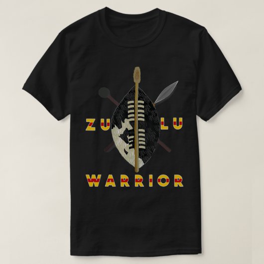 Zulu Warrior Black Pride African Tribes Shaka King T-Shirt (Design vorne)