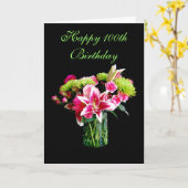 Zum 100. Geburtstag, Stargazer Lily Bouquet Karte (Gelbe Blume)