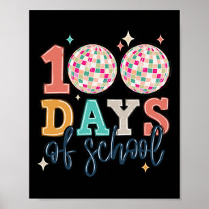 Zum 100. Schullehrer Groovy Disco Bal Poster