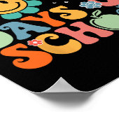 Zum 100. Schullehrer Kinder Retro Groov Poster (Ecke)